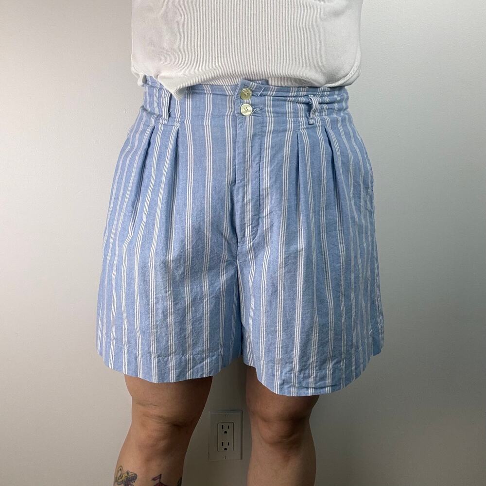 Vintage 80s Ambition blue stripe shorts size 10